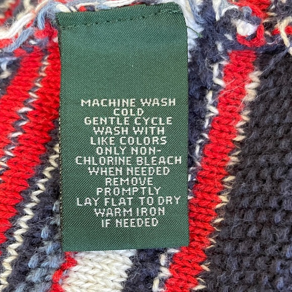 Lauren Ralph Lauren Striped Lace-Up Sweater Red White Navy Cotton Size S Small - Picture 12 of 12